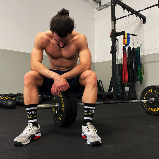 "Never Give Up" socks