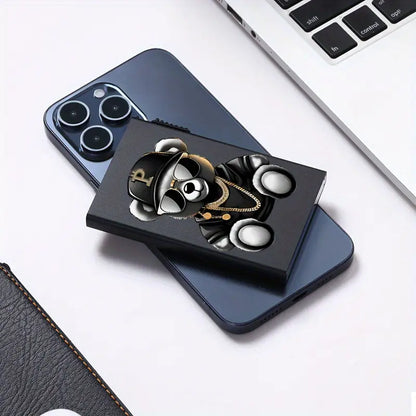 Card holder with a stylish teddy bear