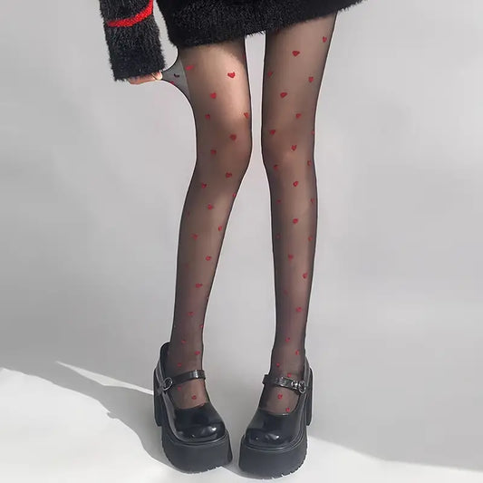 Tights with hearts
